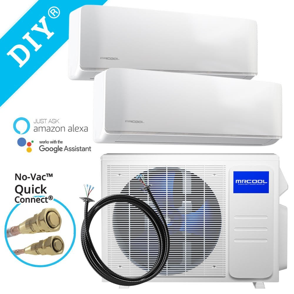 27k BTU 22 SEER Multi-Zone MrCool DIY 2 Zone Ductless Heat Pump Split –  HVAC TOTAL LLC